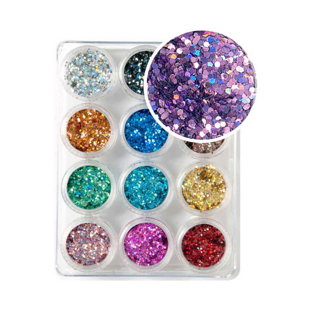 Decoración uñas Glitter Hexagon Set Nº1