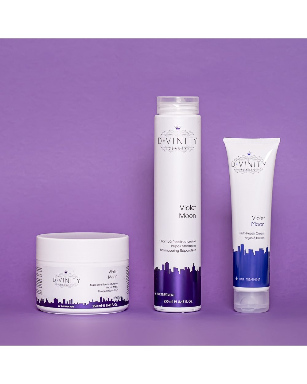 Champú Reestructurante para Cabello Dañado D·VINITY Violet Moon