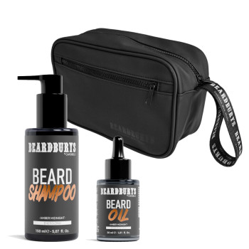 Kit Champú y Aceite de Barba Amber Midnight + Neceser Black Edition