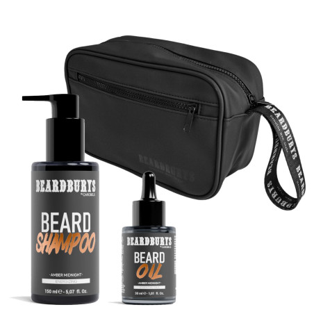 Kit Champú y Aceite de Barba Amber Midnight + Neceser Black Edition