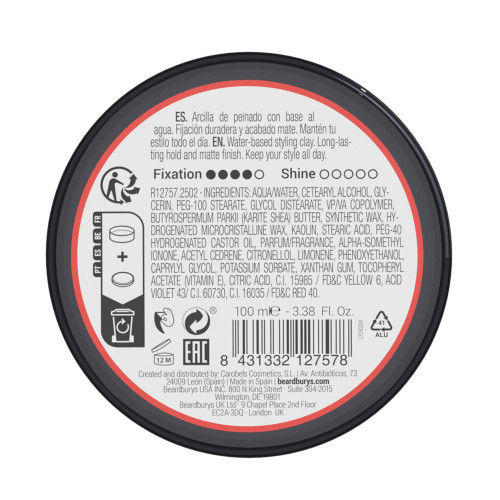 Cera para el pelo Beardburys Matt-Clay