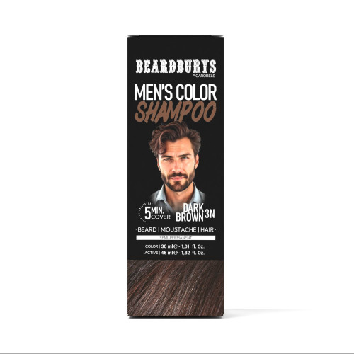 Champú de Color - Tinte para Barba y Bigote 3N Castaño Oscuro