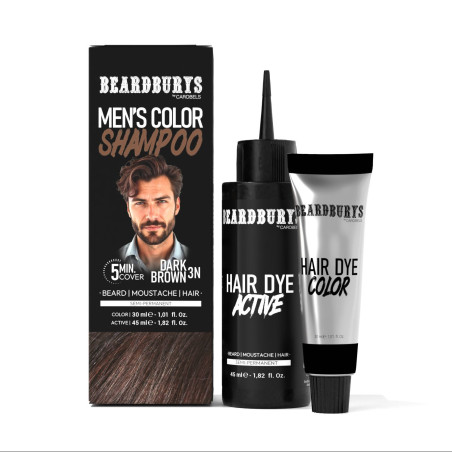 Champú de Color - Tinte para Barba y Bigote 3N Castaño Oscuro
