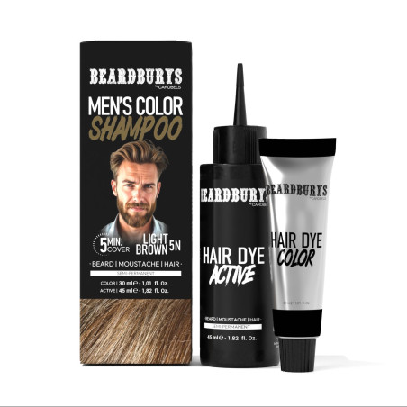 Champú de Color - Tinte para Barba y Bigote 5N Castaño Claro