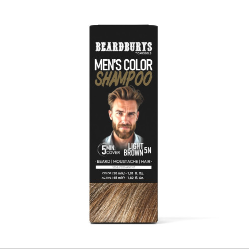 Champú de Color - Tinte para Barba y Bigote 5N Castaño Claro