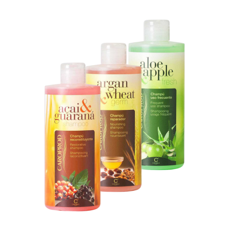 Pack 3 Champús Carobels | Energía, Hidratación y Brillo