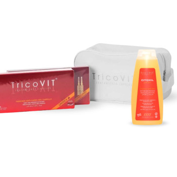 Pack TricoVIT Neceser Anticaída Ampollas + Parches + Champú