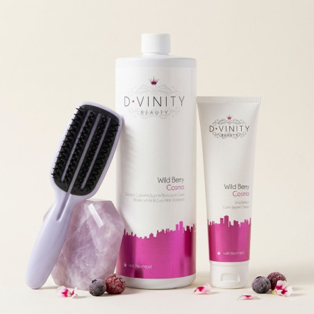 Pack Cabello Teñido D·VINITY Wild Berry Cosmo + Cepillo Profesional Desenredante