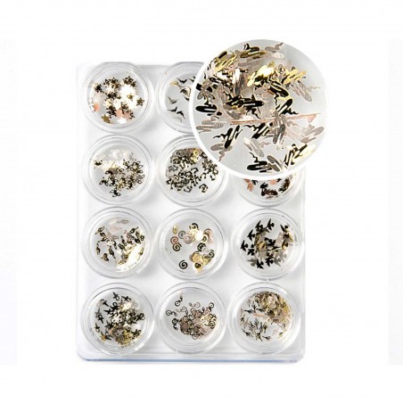 Decoración uñas Gold Shape Brands Set