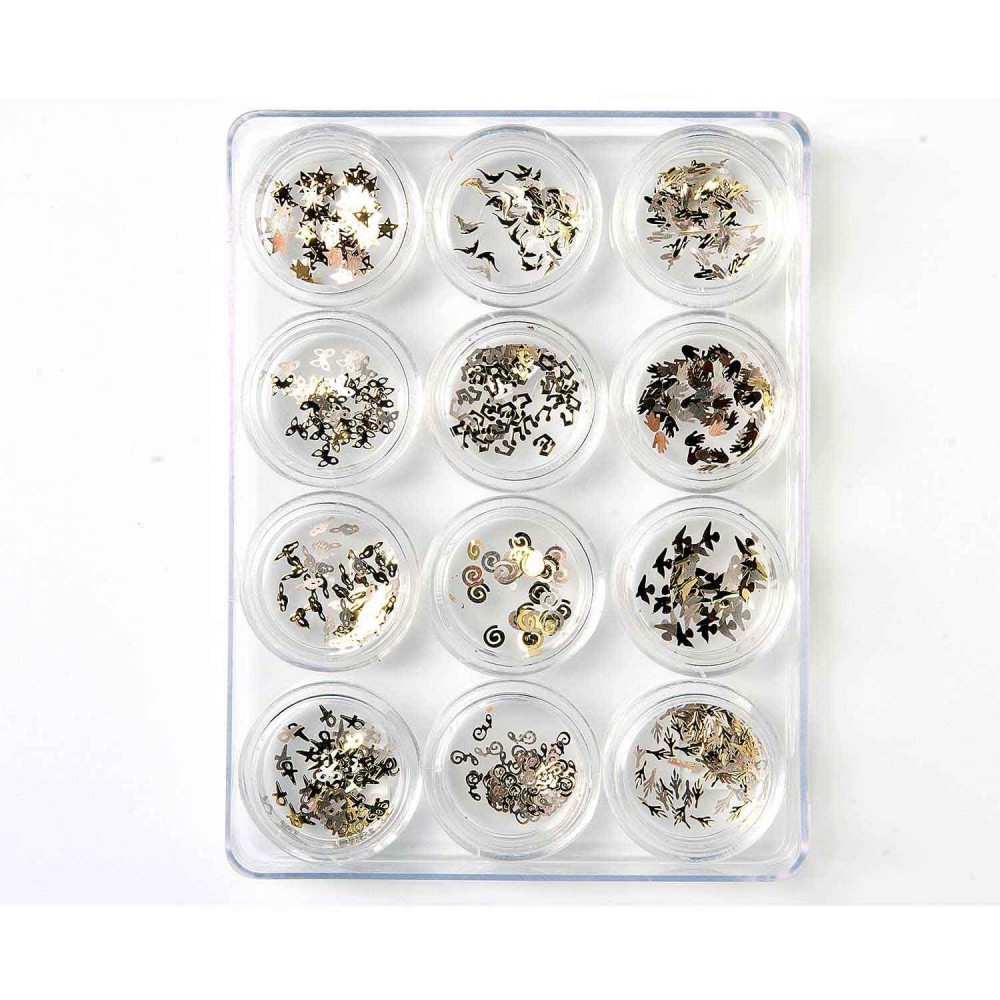 Decoración uñas Gold Shape Brands Set