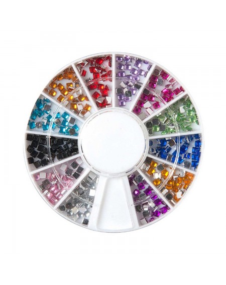 Decoración uñas Rhinestone Square 12colores